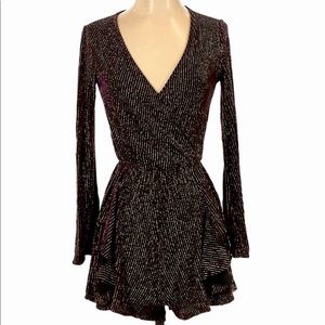 Topshop metallic sparkly black romper
